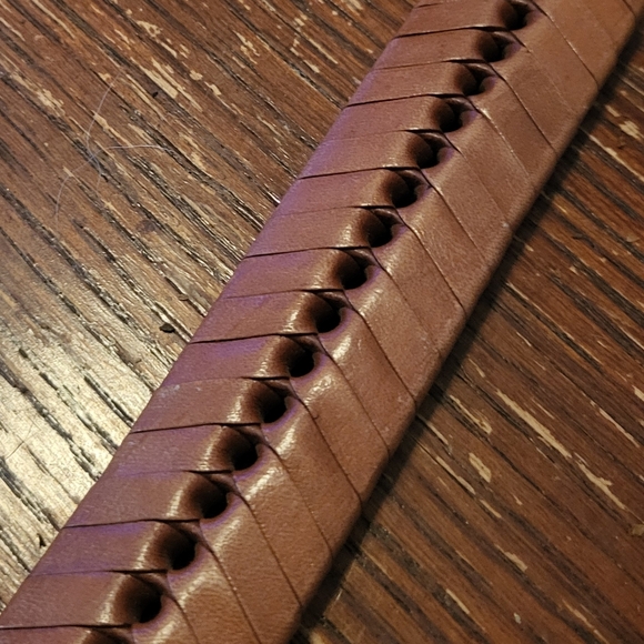 Brown Braided Leather Mens Belt, 34 - Picture 8 of 9